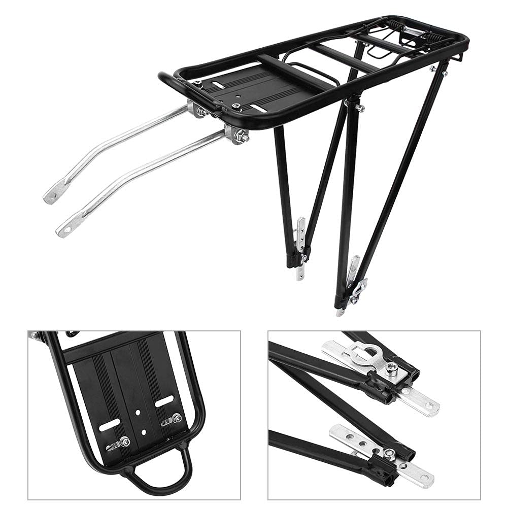 Porte-vélos Arrière Réglable, Porte-Bagages Universel, capacité de 35kg, avec Matériau en Alliage pour Roues de 24 à 28 Pouces