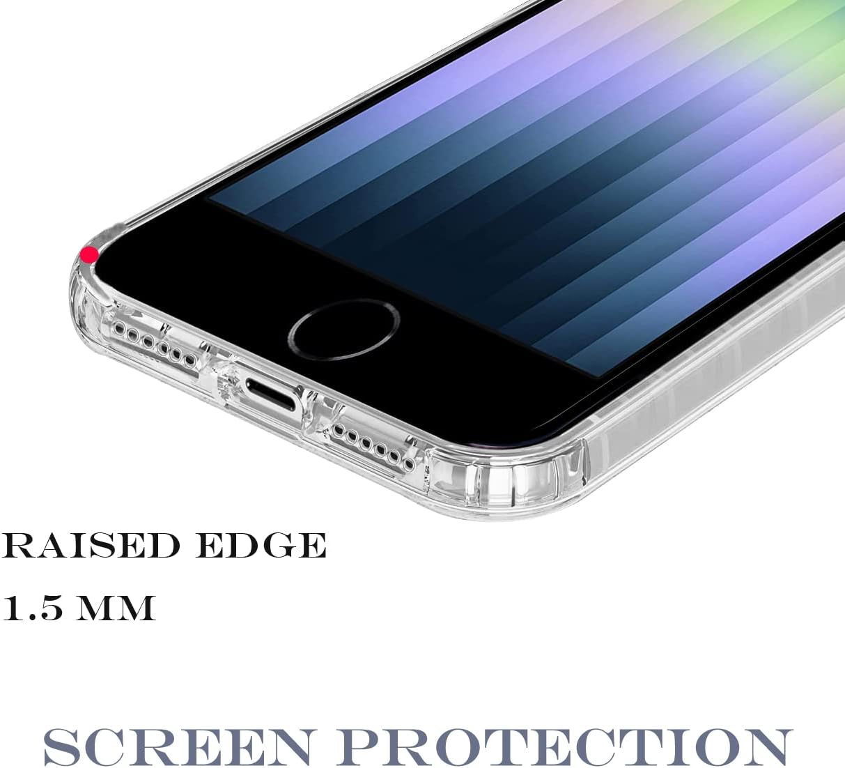 Unov Compatible with iPhone SE 2022 iPhone SE 2020 iPhone 8 iPhone 7 Case Clear Bumper Hybrid Protective Anti Yellowing Shockproof Non Slip Slim Fit (Crystal Clear)