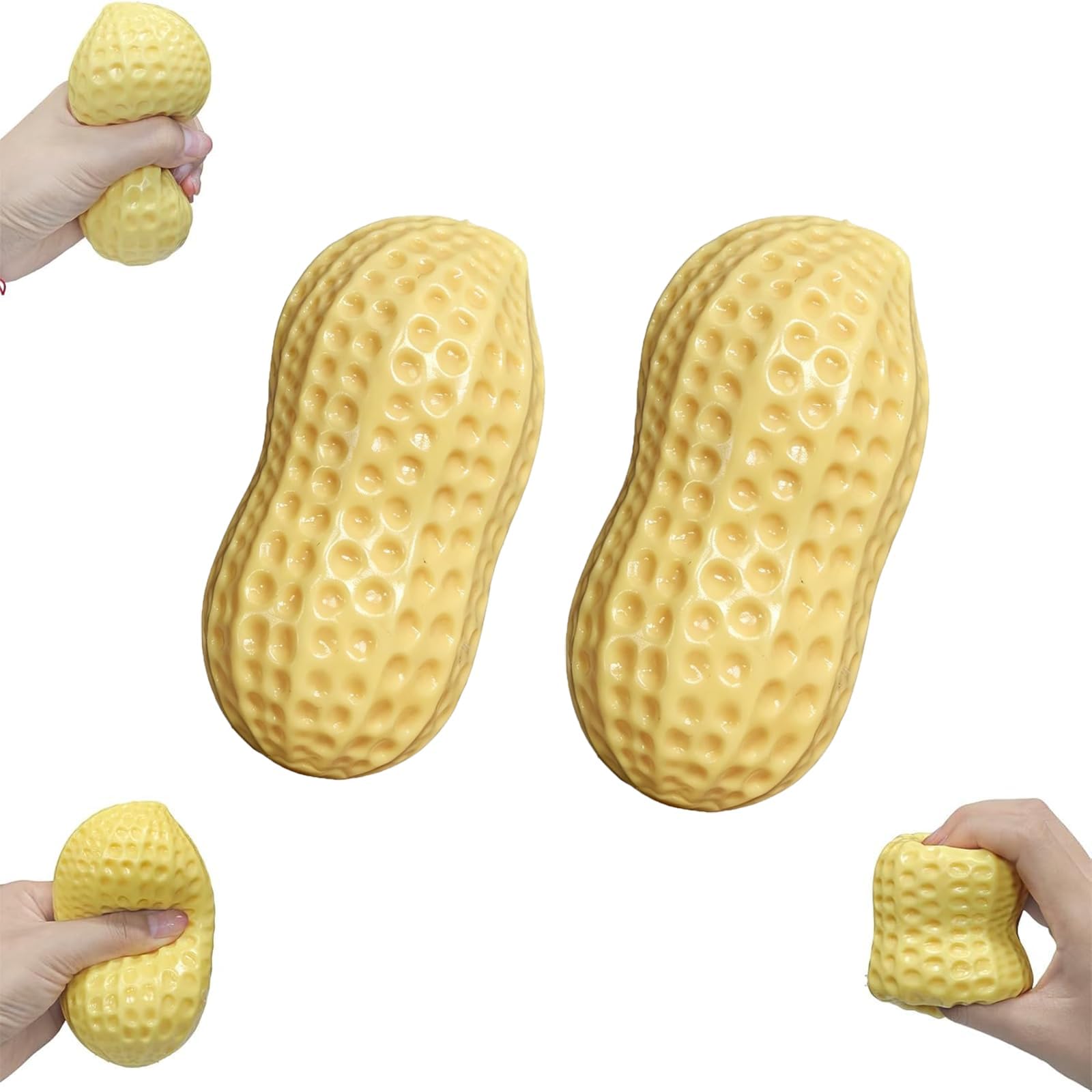 2pcs Peanut Squishy Slow Rising, Soft Squeeze Stress Relief Toy