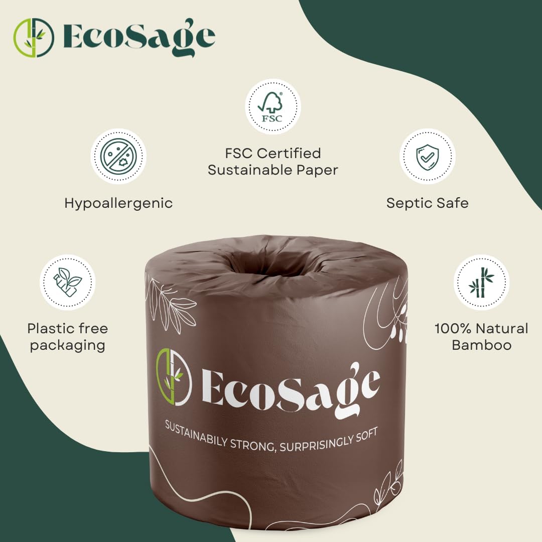 100% Bamboo Toilet Paper - 3 Ply 12 Mega Rolls (Equivalent to 20 Regular Rolls) | Highly Absorbent, Hypoallergenic, FSC-Certified | Eco-friendly,Sustainable, 360 Sheets per Roll, Eco-Conscious Choice