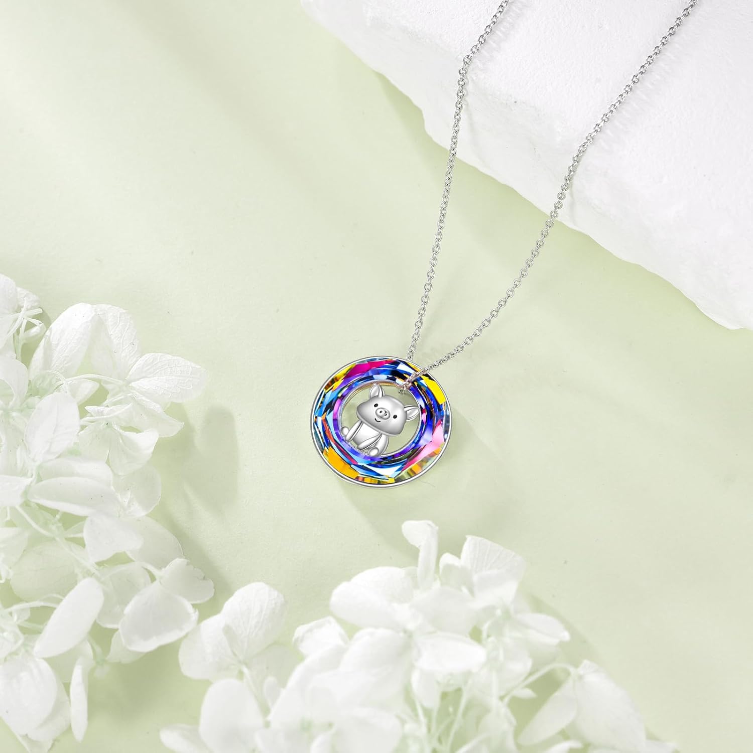 Pig Necklace for Women 925 Sterling Silver with Crystal Birthday Jewelry Gifts for Her - Image 3