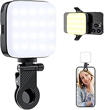 64 LEDs Selfie Light,3 Light Modes Video Light Photo Light-Rechargeable Clip on Phone/Laptop/Camera Light-for Makeup,YouTu...