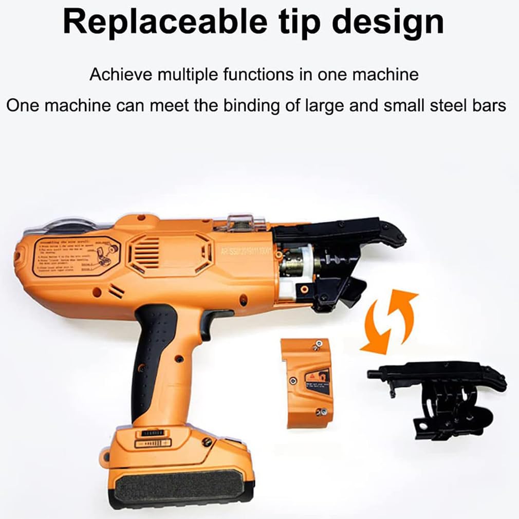 Legatrice automatica per tondo per cemento armato 26-40mm Legatrice per tondo per cemento armato con batterie da 2000 mAh, Strumento di legatura elettrico portatile per legatura di barre d'acciaio