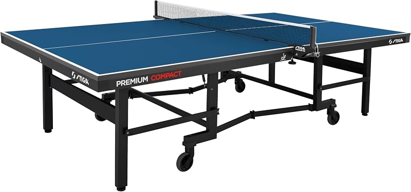 STIGA Premium ITTF Approved Compact Tennis Table – Folds to Minimal Storage Dimensions and Comes Fully Assembled