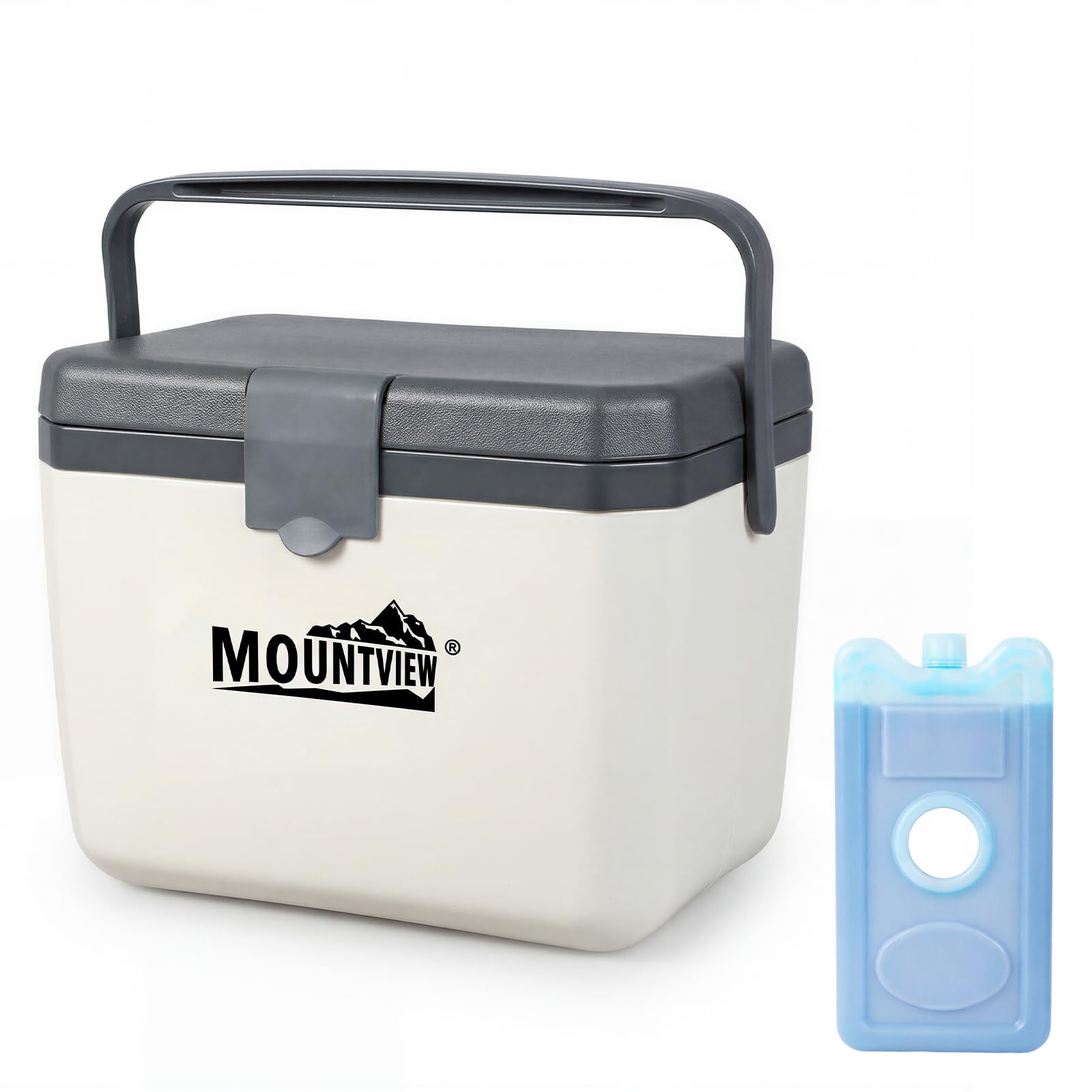 Mountview 6L Cool Box Small with Ice Pack, Insulated Lunch Cooler Box, Leakproof Seal, Heavy Duty Portable Cooler for Work, Travel & Picnics, White