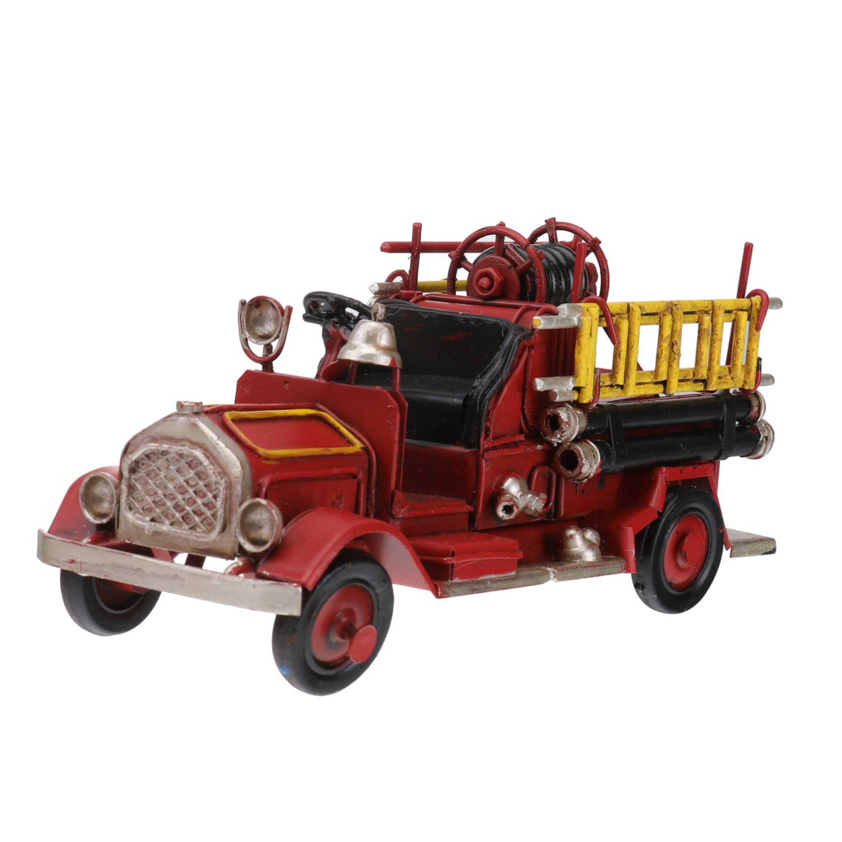 Retro Eisen Feuerwehrwagen Modell, Vintage Deko Figur für Schreibtisch