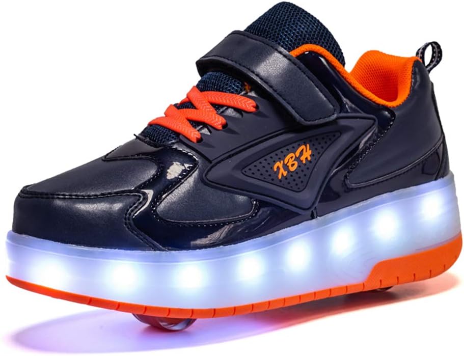 Skateboard Scarpette Con Luci LED E Rotelle Retrattili - Scarpe Sportive Ricaricabili USB Per Bambini E Ragazzi - Foto 6