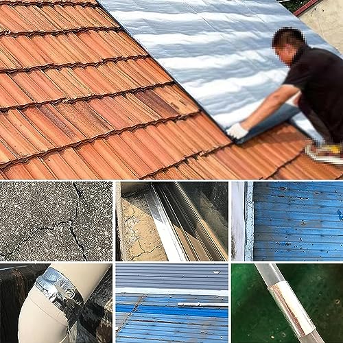 Taśma bitumiczna z folii aluminiowej, samoprzylepna, wodoodporna taśma uszczelniająca do napraw dachów, rynn i szczelności, 0,5 x 15 m
