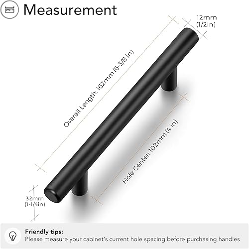 Miniatura 4 de Ravinte Paquete de 20 tiradores negros de gabinete de 4 pulgadas, manijas de gabinete de cocina de 6-38 pulgadas de longitud total, herrajes negros