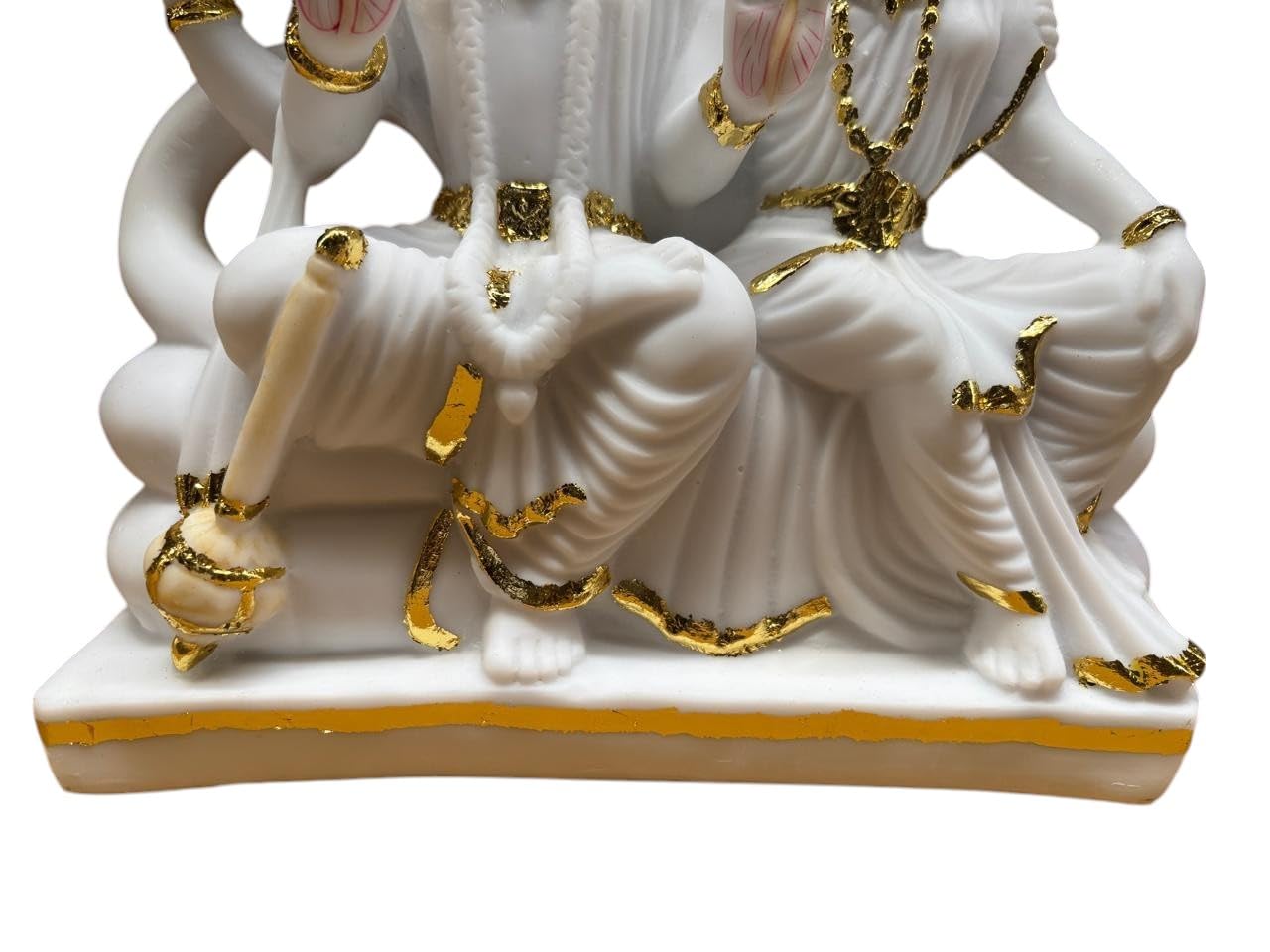 Buy CRAFTFUSION White Marble Dust Sitting Vishnu Lakshmi Murti 12