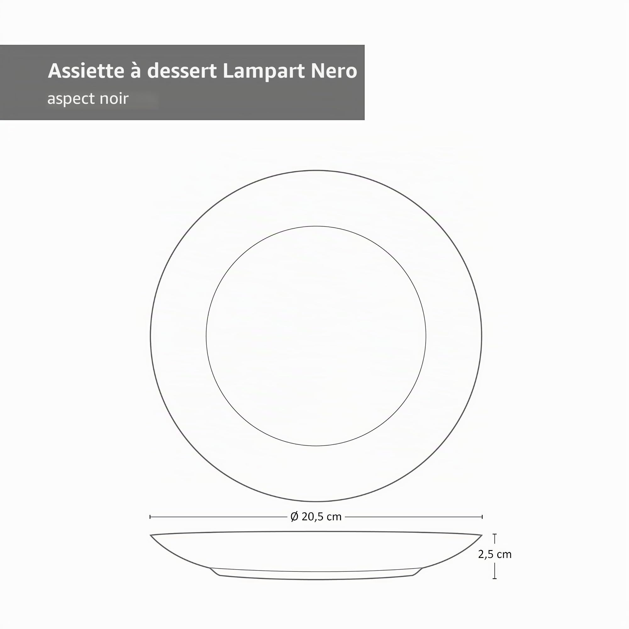 MamboCat Lampart Nero 18 pièces. Service de 18 assiettes noires pour 6 personnes – Style ethnique moderne – Assiettes en grès noir mat – Assiettes creuses, assiettes à gâteau