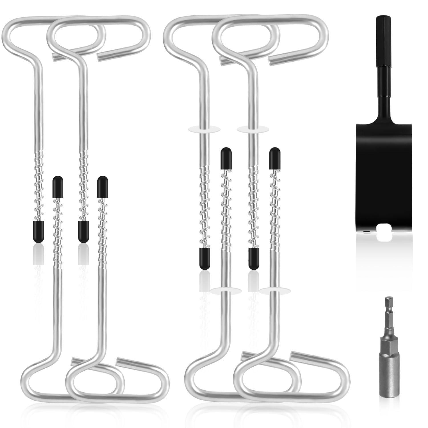 Photo 1 of ***missing 8 pieces***PEUTIER 10pcs Ice Anchor Drill Adapter Kit, Ice Anchor Ice Fishing Equipment Auger Ice Fishing Anchor Adapter Ice Fishing Tool Equipment Kit for Setting Up Ice Fishing Shelter Accessories Tent***missing 8 pieces***