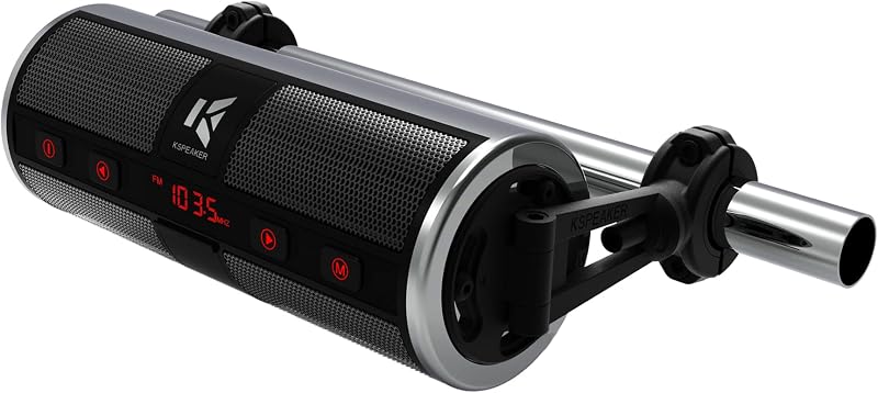 parlantes para motocicleta, sistema de audio de radio resistente al agua con Bluetooth, amplificador incorporado, ideal para vehículos todo terreno, scooter, vehículo de 12 voltios, reproductor MP3 de metal de 3 pulgadas, K2ch