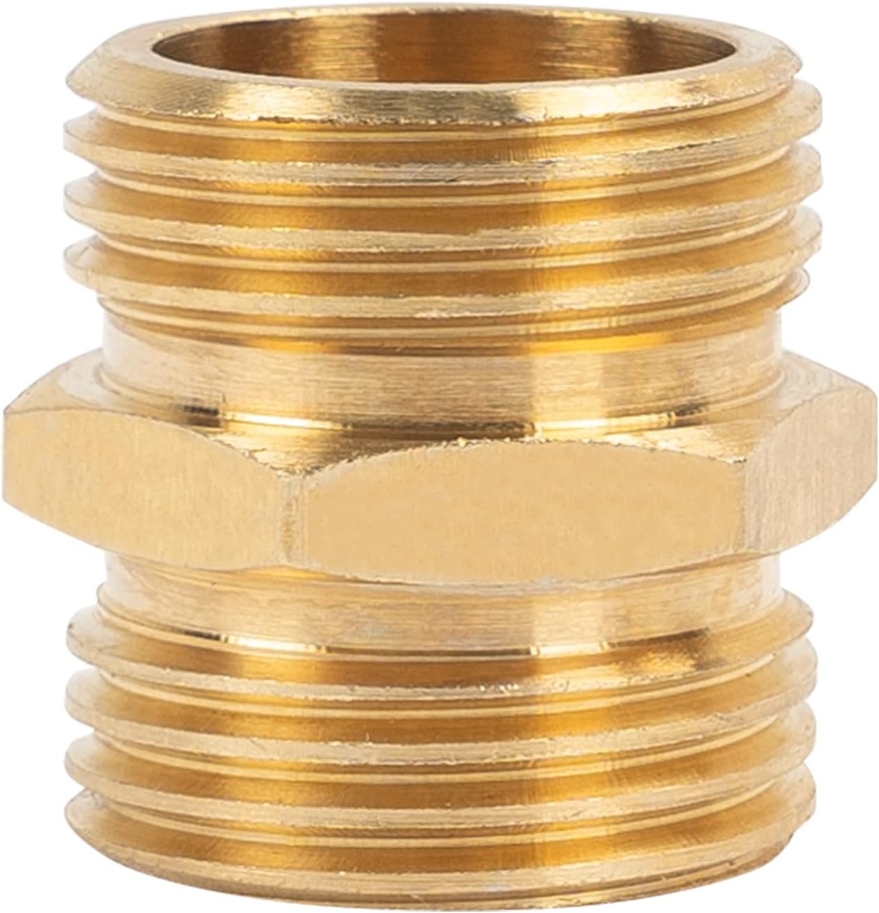 Hourleey Garden Hose Adapter, 3/4 Inch Male to Male Hose Adapter, Solid Brass Hose Connectors, 2 Pack Male Connector with 2 Extra Washers thumbnail