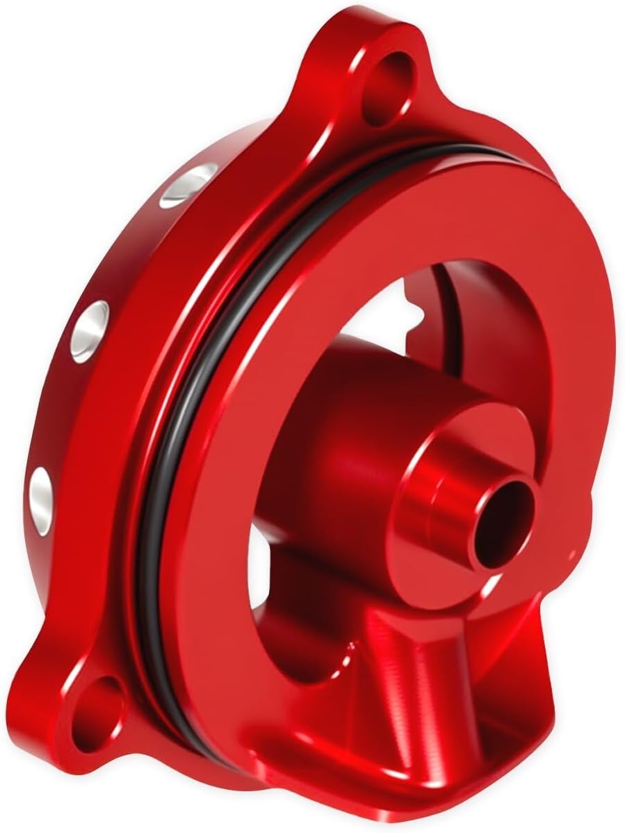 XR650L Clear Engine Oil Filter Cover Cap Compatible with XR 650L 1993-2025 XR600R 1990-2000 3D CNC Motorcycle Accessories Visual Cap (Red)