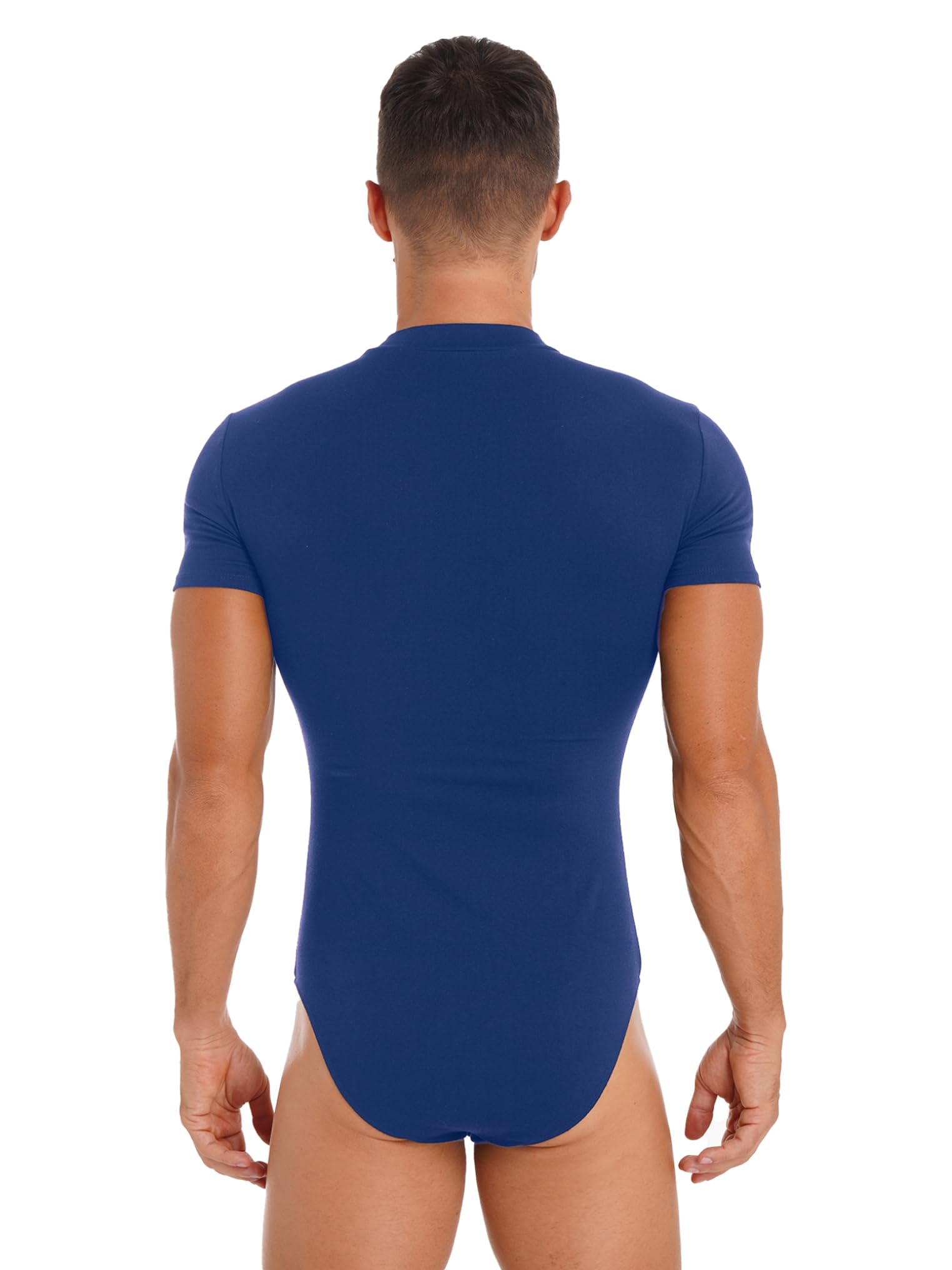 Mono Corto Hombres Ajustado Body Manga Corta Ropa Interior Depottivo Fitness Bodysuit Leotardo de Algodón Maillot Gimnasia Ritmica Camisetas Verano