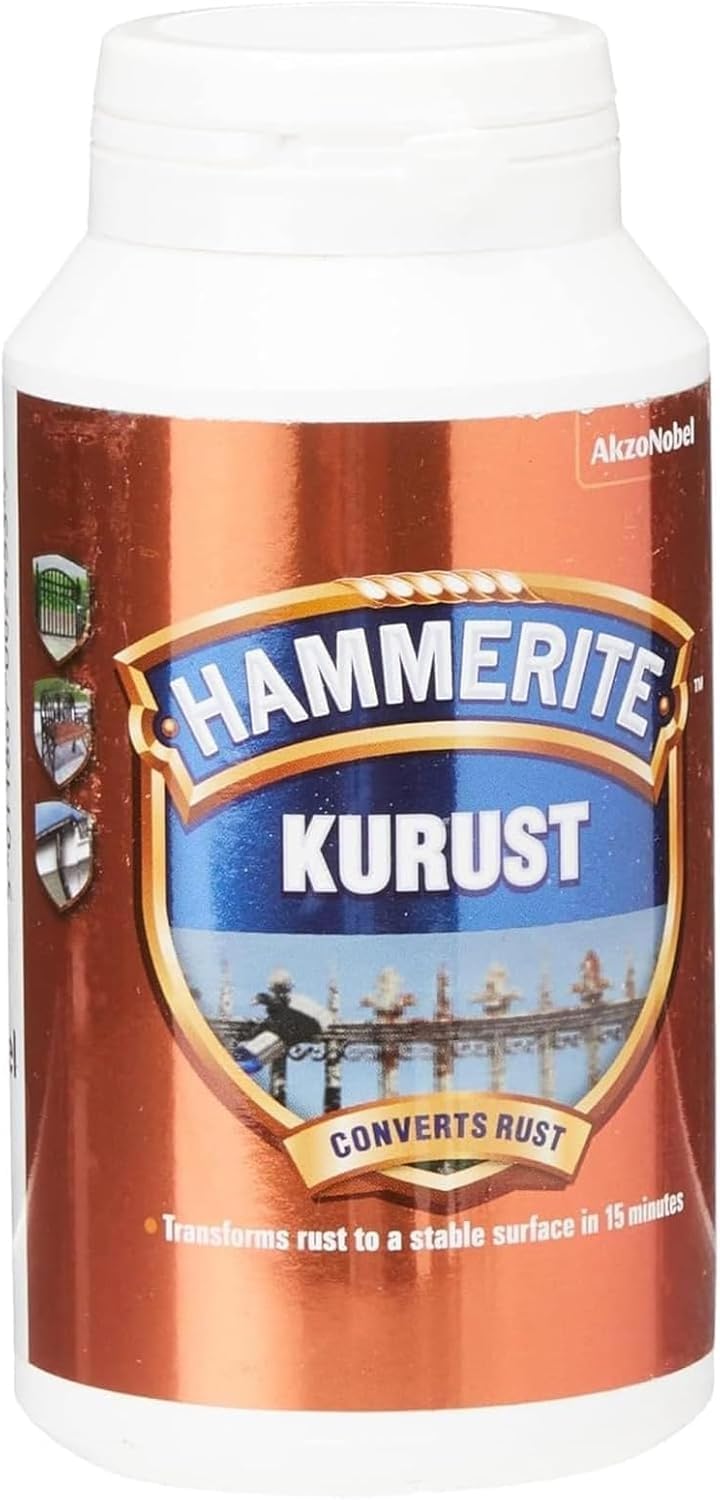 UHR Kurust Rust Converter, Converts Rust into a Stable Surface, Long-Lasting Protection for Metal Surfaces, Ideal for Gates, Railings, Garden Tools &Automotive Parts 250ml