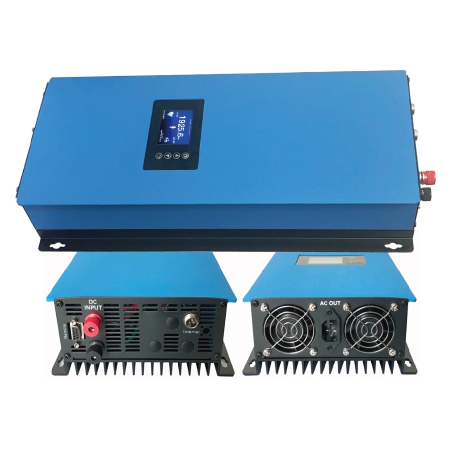 Variador De Frecuencia 2000W inwerter sieciowy z wyświetlaczem LCD i funkcją wewnętrznego ogranicznika, MPPT czysta fala sinusoidalna inwerter sieciowy DC45-90V do AC230V Kompaktowa konstrukcja(Sensor