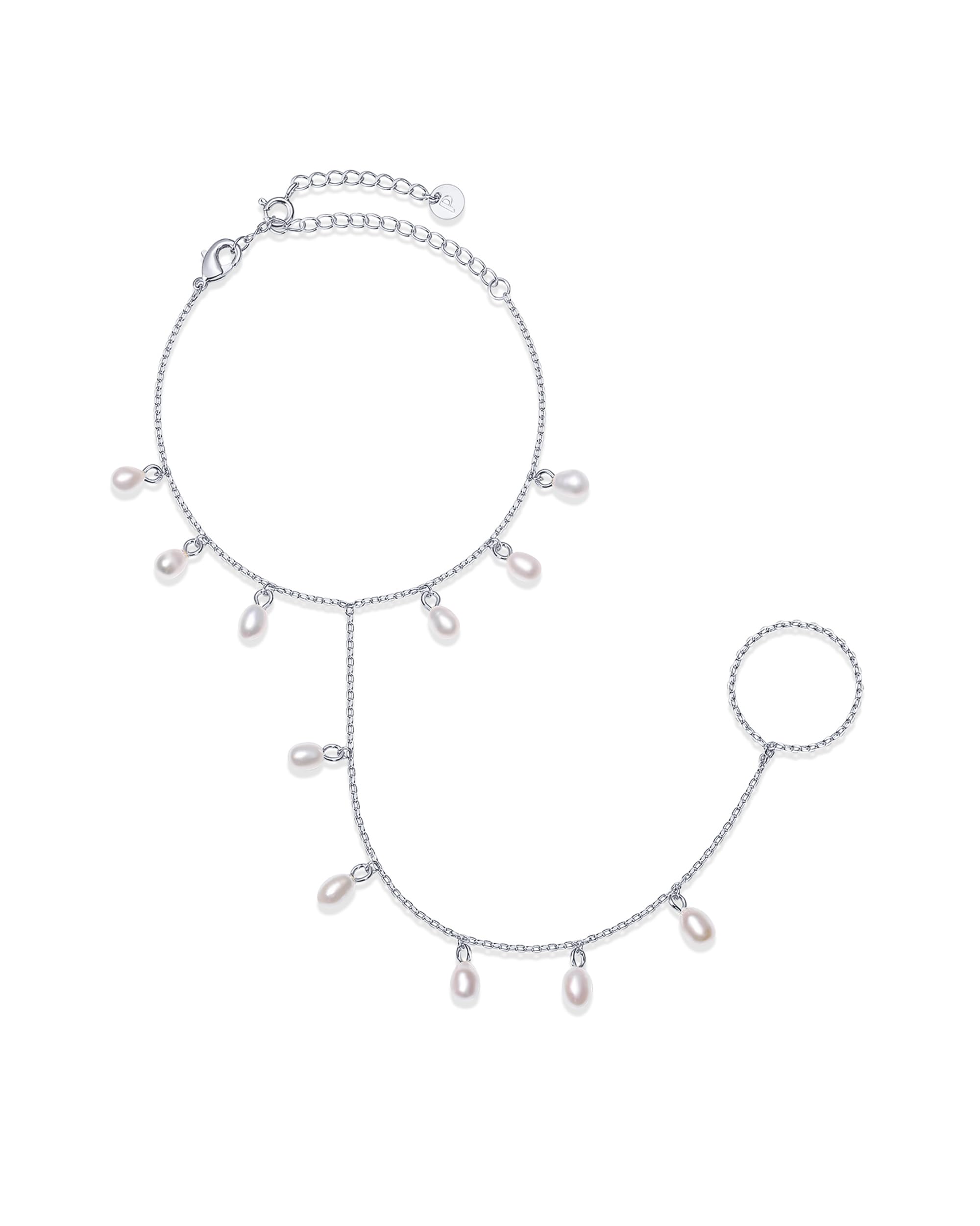 PAVOI Hand Chain Gold Bracelets for Women - 14K Plated Dainty Hand Jewelry