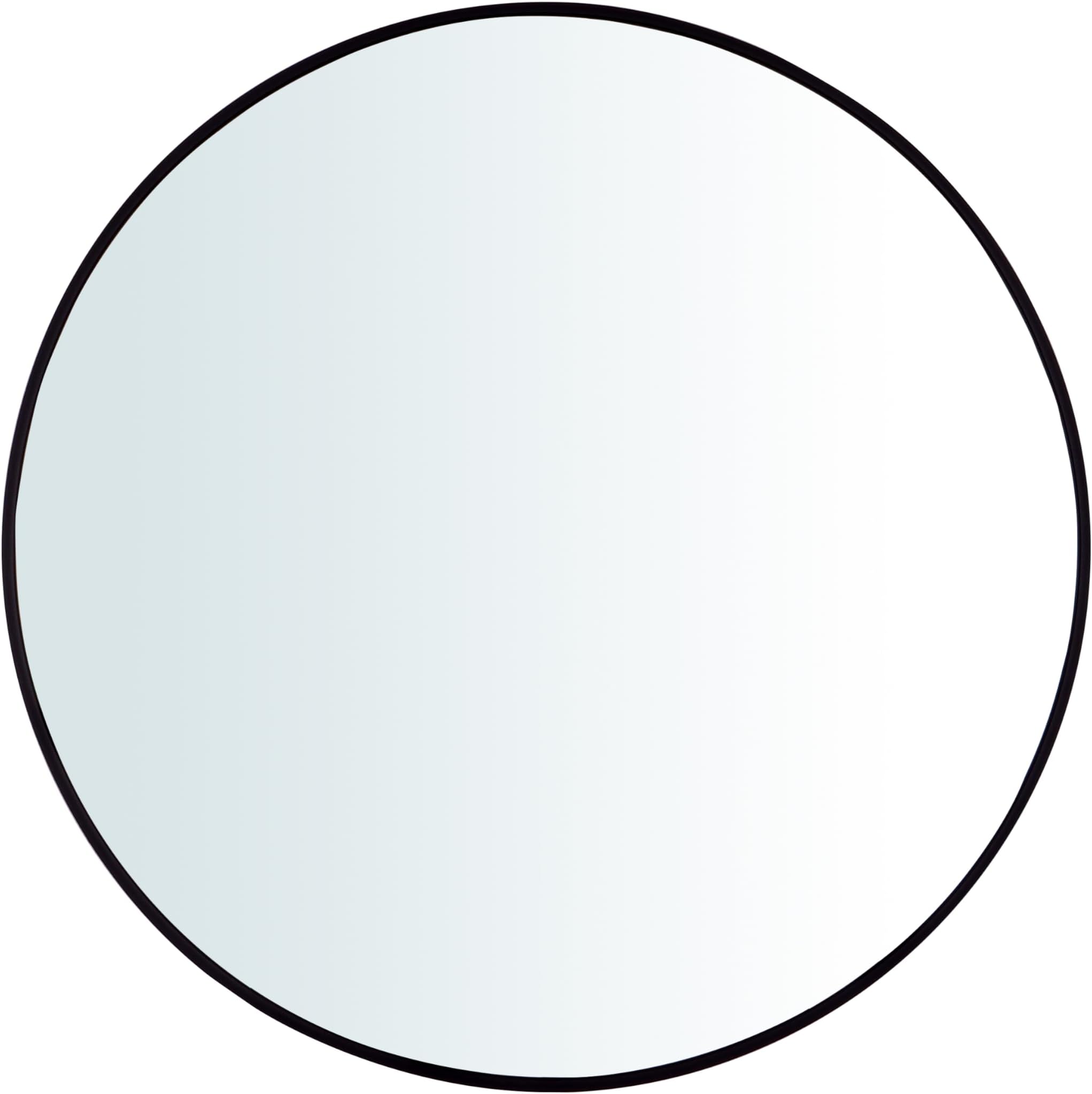 Round Mirror for Wall | 32" Aluminium Frame, MDF Board Backing | HD Glass Vanity & Dressing Mirror | Elegant Vanity Mirror for Living Room, Bathroom, & Fashion Boutique (Black, 80CM)