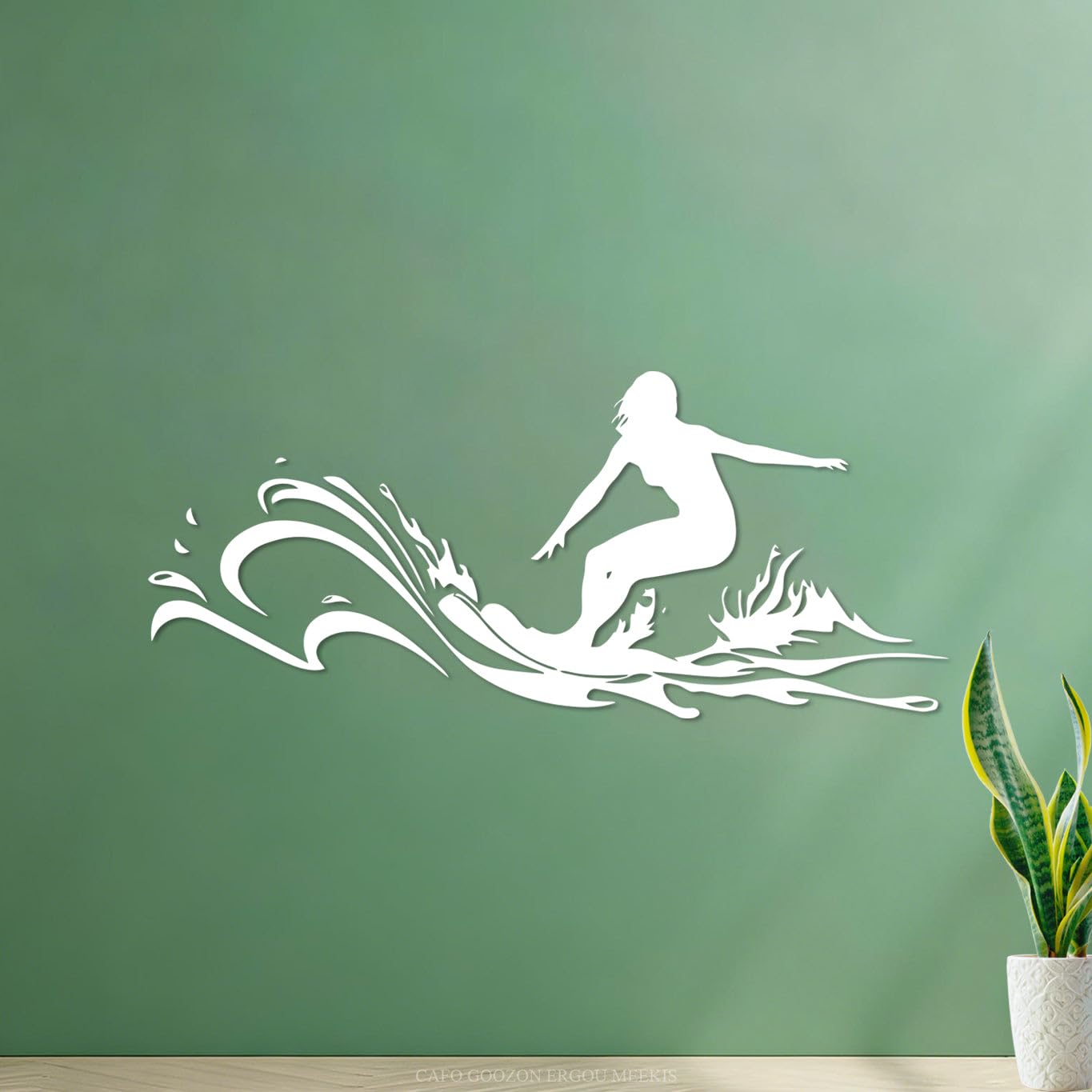 Lettering Decals Surfer Girl Surfer Female Surfing Sport Girl Surfboard 42x97.4cm Equipped with Transfer Film kit White