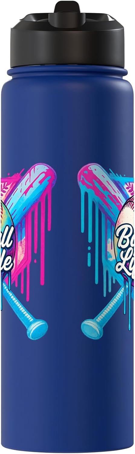 Baseball Life Style 101 Apparel Youth Drip Baseball Stainless Steel Insulated Water Bottle