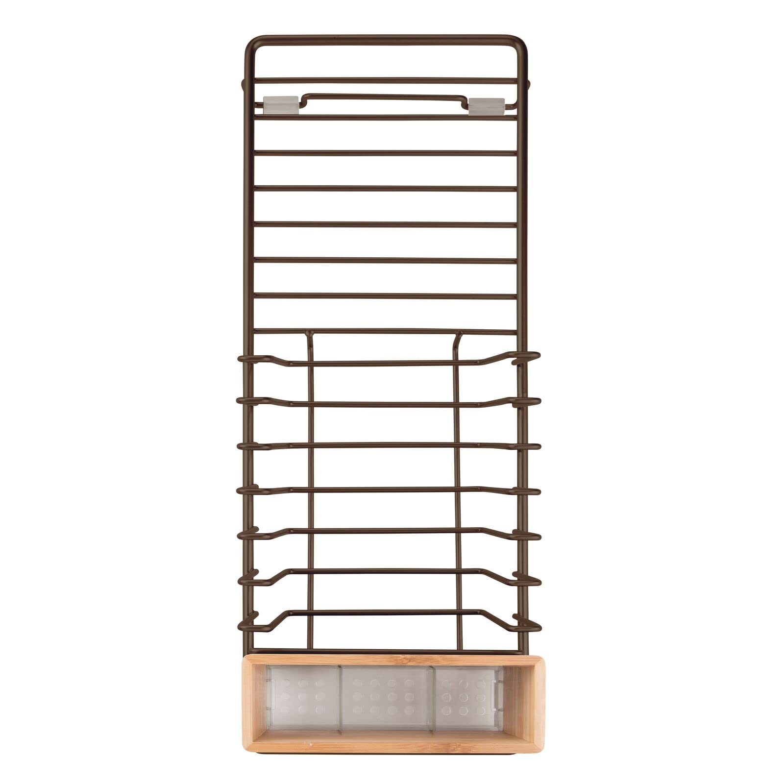 mDesign Compact Modern Kitchen Countertop, Sink Dish Drying Rack, Removable Cutlery Tray Drain