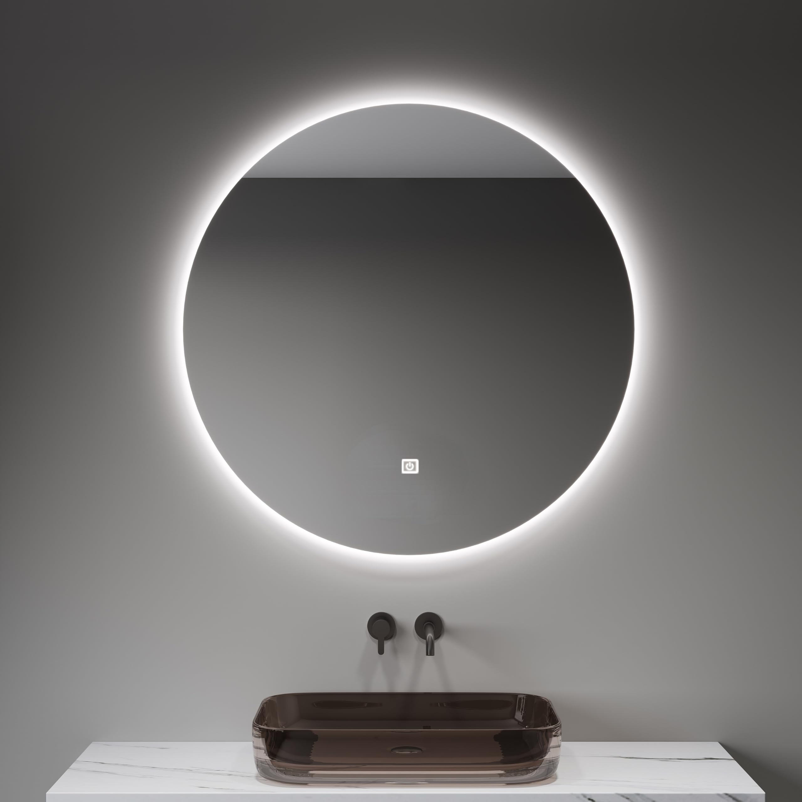 Miroir de salle de bain rond DEL pour un maquillage parfait et une ambiance spa