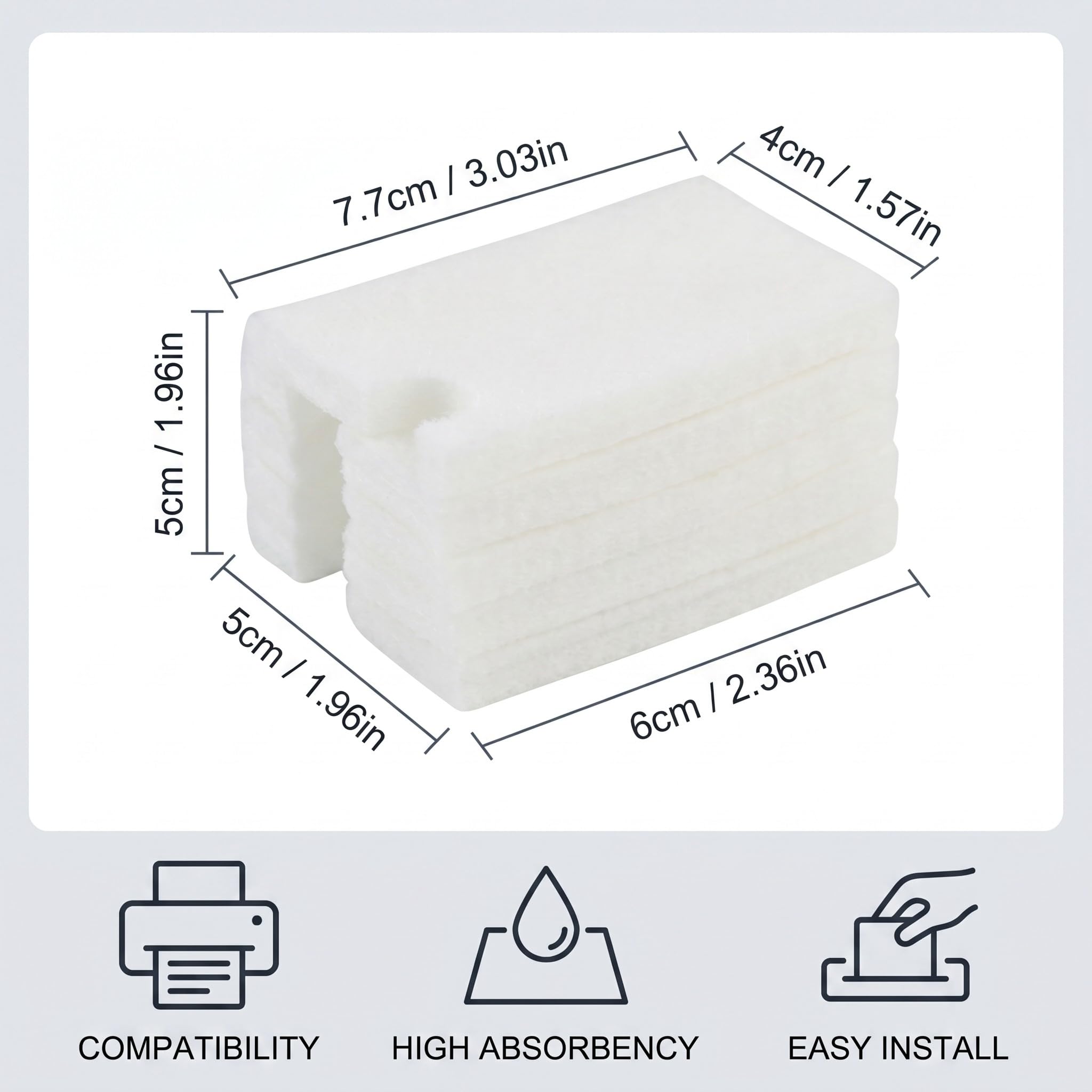 1pz Tampone per Inchiostro di Scarto Compatibile con EP ET-2800 ET-2803 ET-4800 ET-2400 ET-2720 ET-4700 ET-2711 L3110 L3250 L3150 L3210 Stampanti con Spugna, completo di guanti e sacchetti.