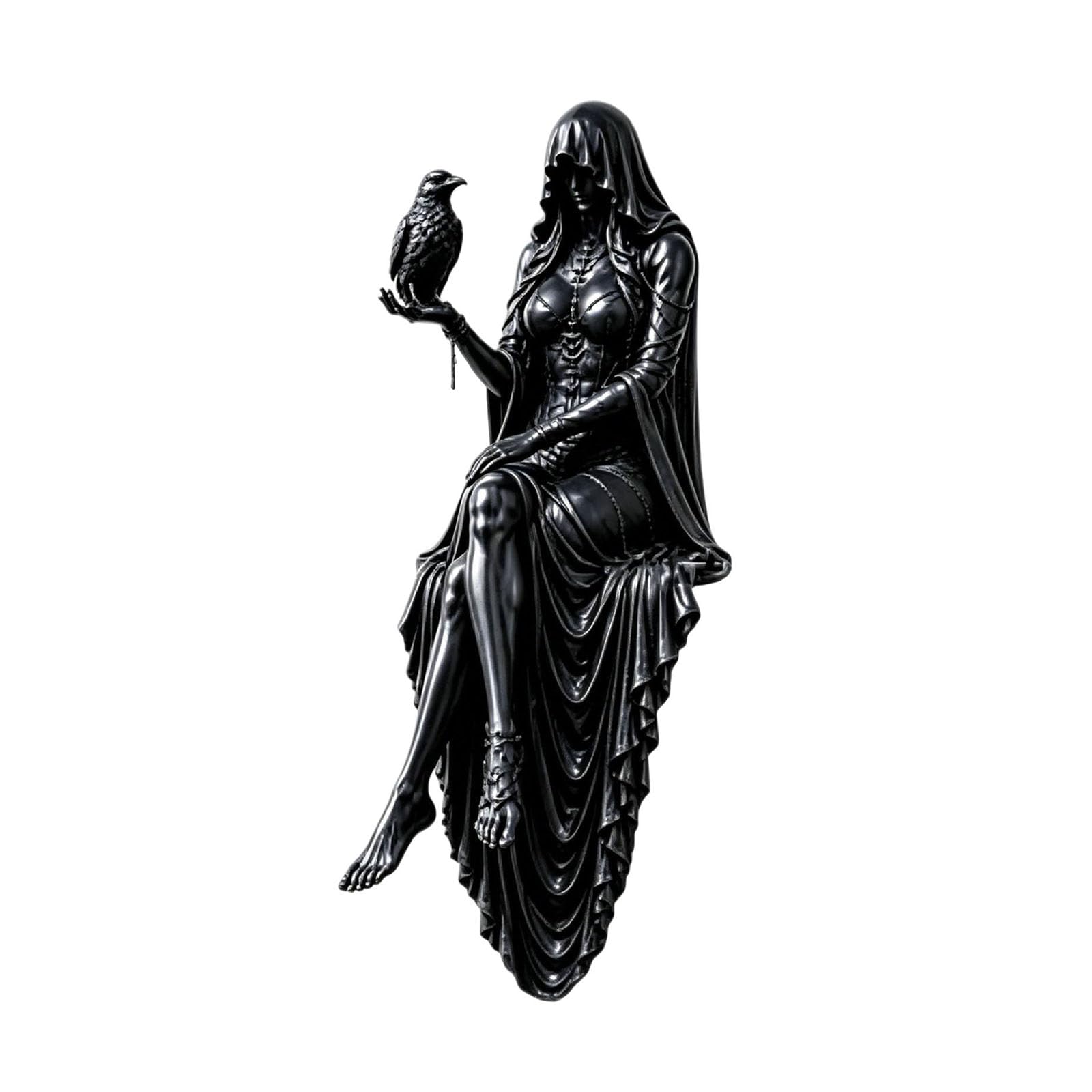 Kexpery Resin Gothic Raven Shelf Sitter Statue Dark Academia 10cm