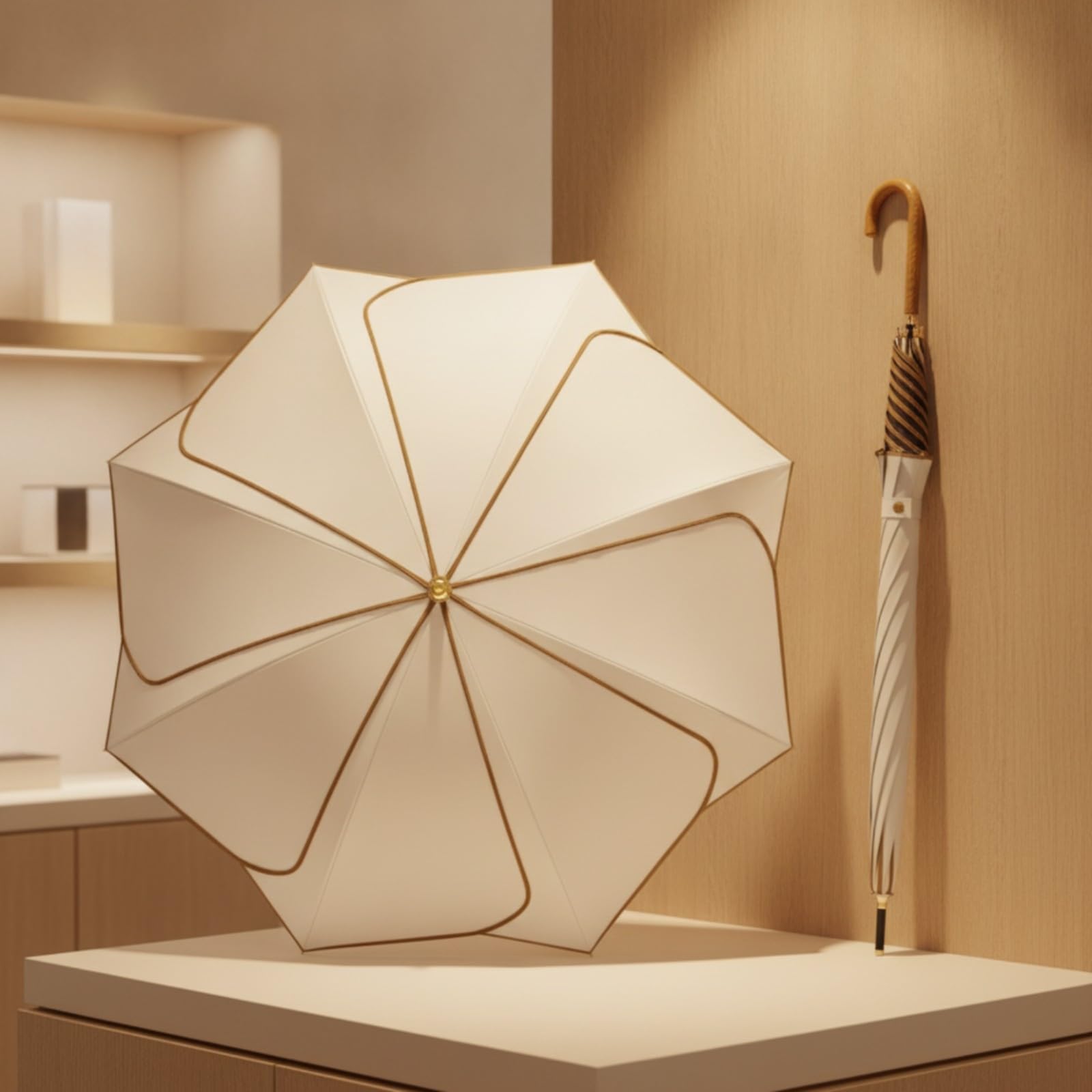 Sombrilla con 8 Varillas Aleación | Apertura Semiautomática Cómoda, sombrilla con en Forma Pétalo, Procción, para,