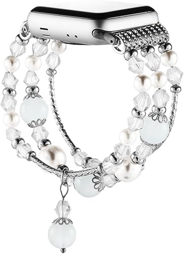 Miniatura 5 de Simpeak Correa de cuentas compatible con Apple Watch Series 10 (1.812 pulgadas), serie 9, 8, 7 (1.772 pulgadas), 6, SE, 5, 4 (1.732 pulgadas), 3 2 1