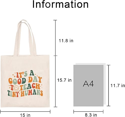 Miniatura 6 de Regalos de agradecimiento para profesores, bolsas de lona para la escuela, bolsa de viaje estética, bolsa de playa, bolsa de compras reutilizable de