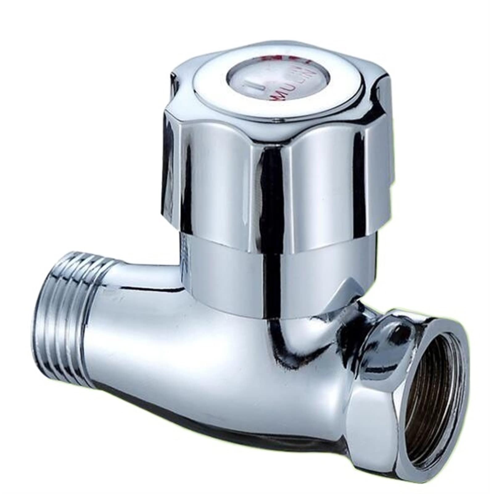 HDPHCRIUN G1/2 Brass Inner/Outer Threaded Switch Valve, Toilet Water Heater Pipe Shower Plating Angle Stop 1Pcs(C)