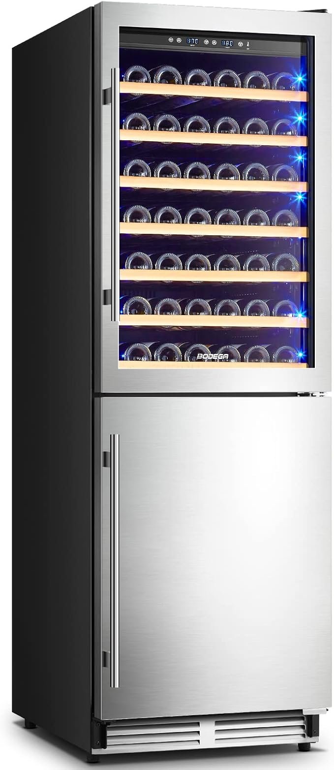 BODEGA 24 inch Wine Beverage Cooler, Dual Zone Freestanding