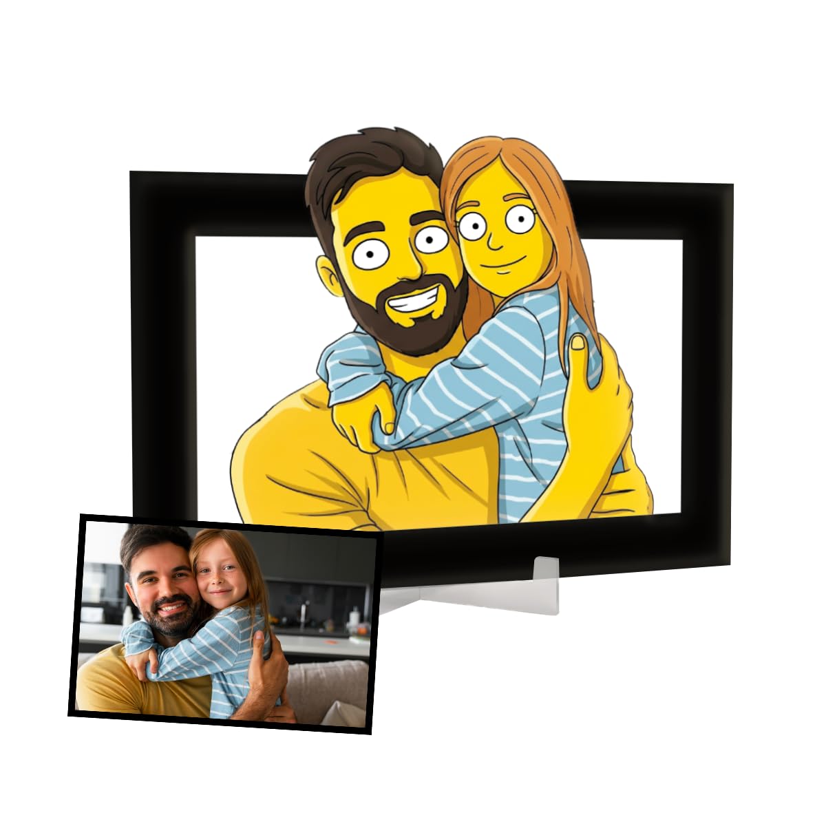 DEREGALOOS Marco Personalizado con Foto Estilo Animación 3D. Cuadro Artístico para Día de la Madre, Dia del Padre. Foto con Arte de Película. Regalo Original para Pareja, Familia — view 12