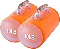Vista 2 de Water Dumbbells,Water Filled Training Dumbbells, Travel Weights Set, Adjustable Weights to 40Lbs,30Lbs,20Lbs,10Lbs,4Lbs Dumbbell Pair,Each Naranja