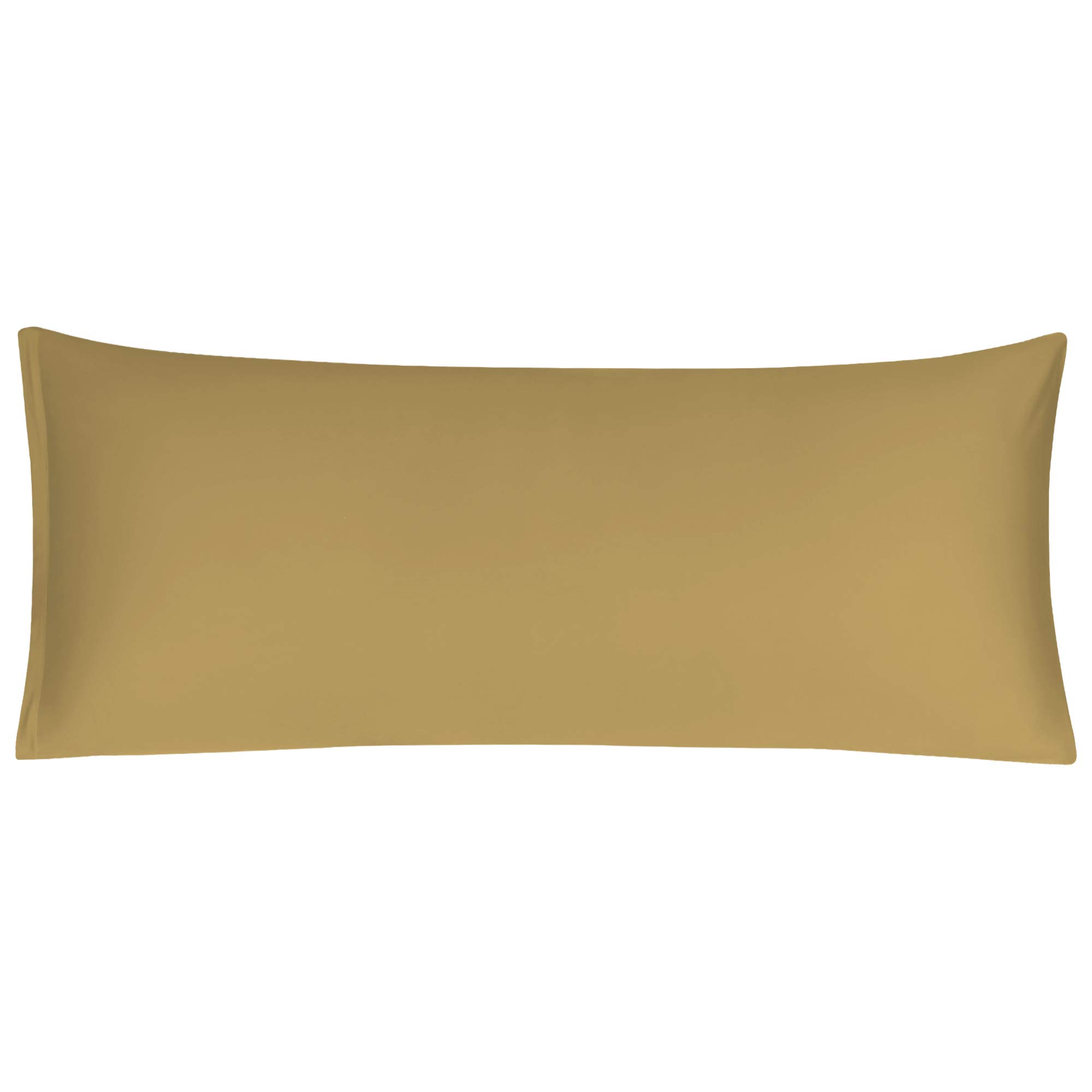 PiccoCasa Body Pillow Cover Pillowcase, 300 Thread Count, 100% Long Staple Combed Cotton, Body Pillow Case with Zipper Closure Camel Color Body(51x122cm)