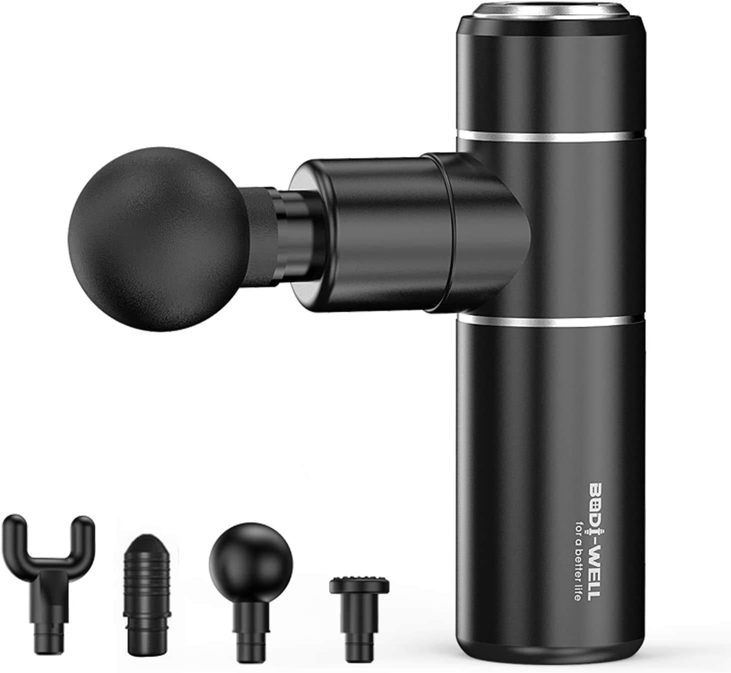 Muscle Massage Gun Deep Tissue Massager Electric Back Massager Percussion Muscle Shoulder Massagers for Leg Body Back Muscle Pain Relif for Athletes with 5 Speed 4 Massage Heads Black Color