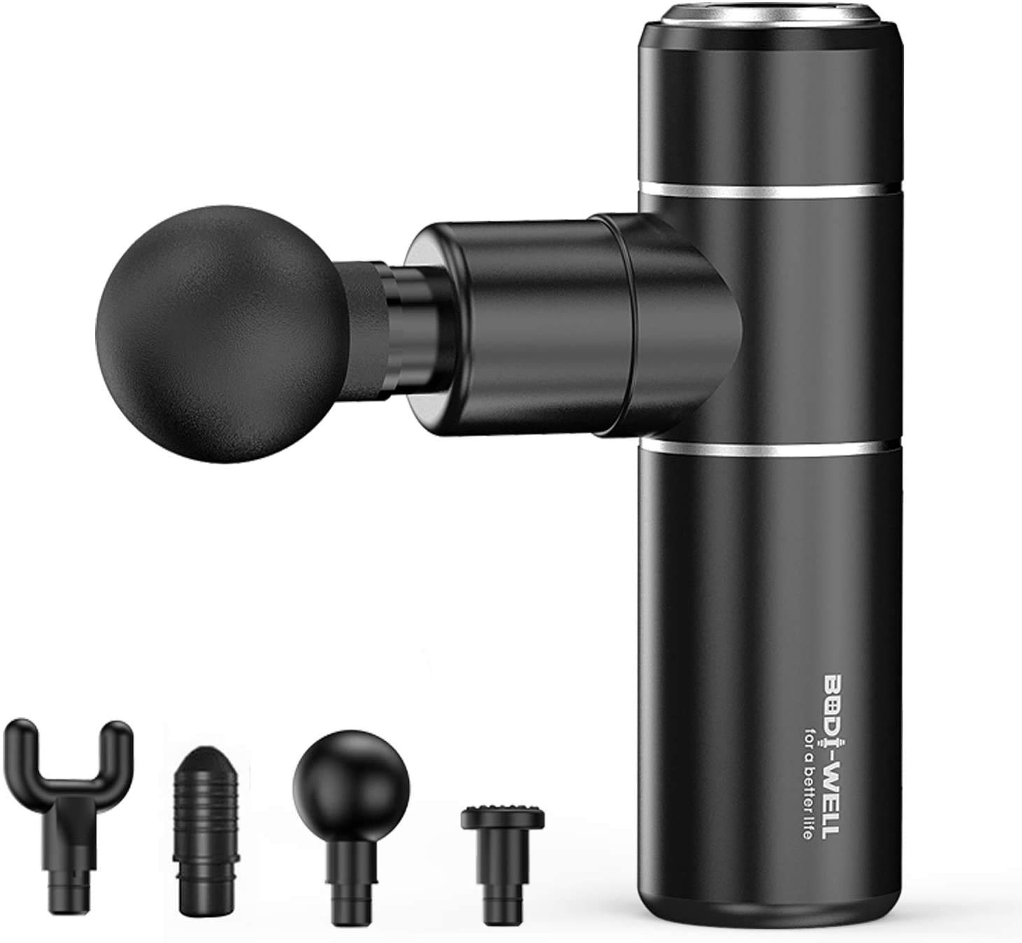 Muscle Massage Gun Deep Tissue Massager Electric Back Massager Percussion Muscle Shoulder Massagers for Leg Body Back Muscle Pain Relif for Athletes with 5 Speed 4 Massage Heads Black Color