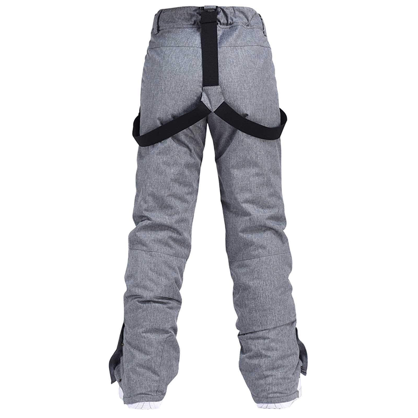 IQYU Pantaloni da sci da donna con bretelle – Pantaloni da neve da donna, impermeabili, caldi, invernali, termici, per attività all'aria aperta, da uomo, caldi, in softshell, antivento, da snowboard,