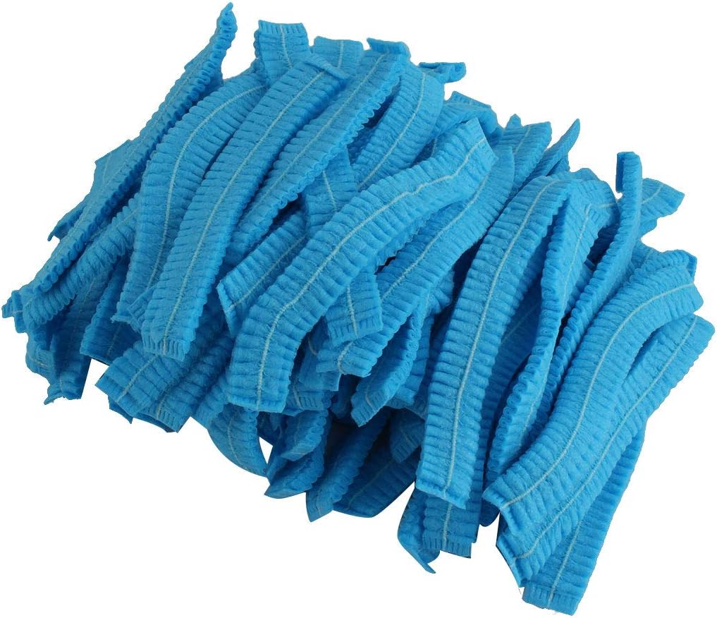 Ruilogod Non-woven Fabric Pleated Anti Mop Cap 110 Pcs Blue (id: e1a 450 636 d2e d1e