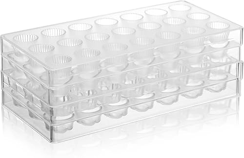 Miniatura 3 de ZEAYEA Paquete de 4 moldes de policarbonato para chocolate de 87 rejillas, molde para hacer dulces, bandeja de galletas para mousse gelatina de