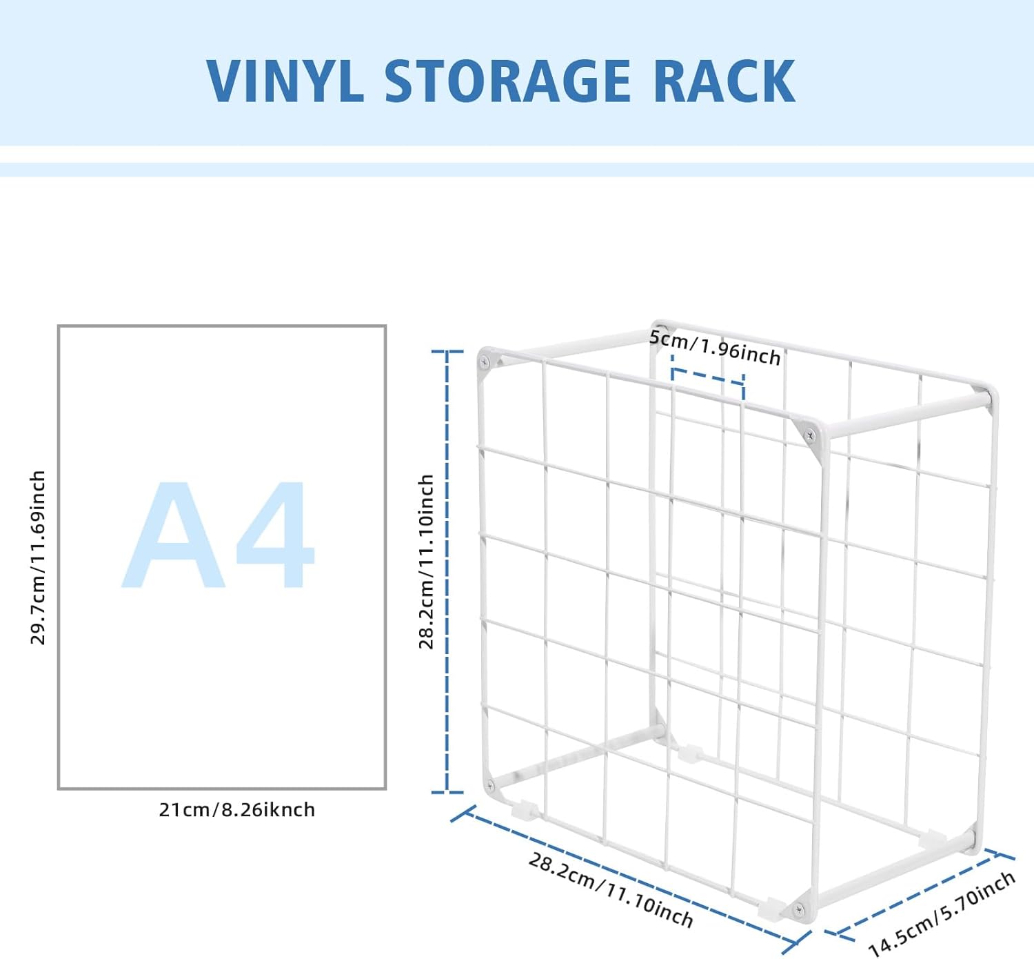 Vinyl Storage Rack 50-Holes Metal Vinyl Roll Holder White Craft Storage Organizer for Craft Room