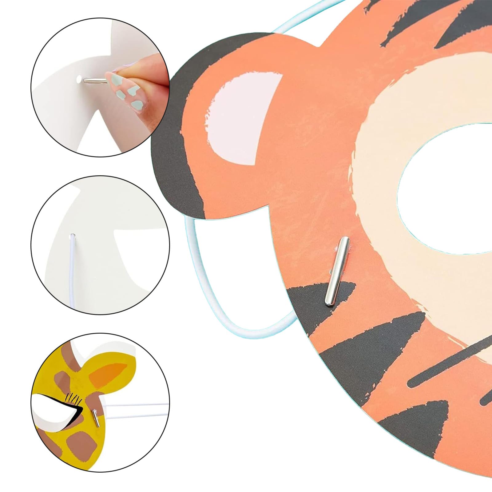 12 masek zwierzęcych dla dzieci, dżungla, zoo, maska Cosplay dla dzieci, urodziny, tematyka, dekoracja, rekwizyty, akcesoria, 12 sztuk