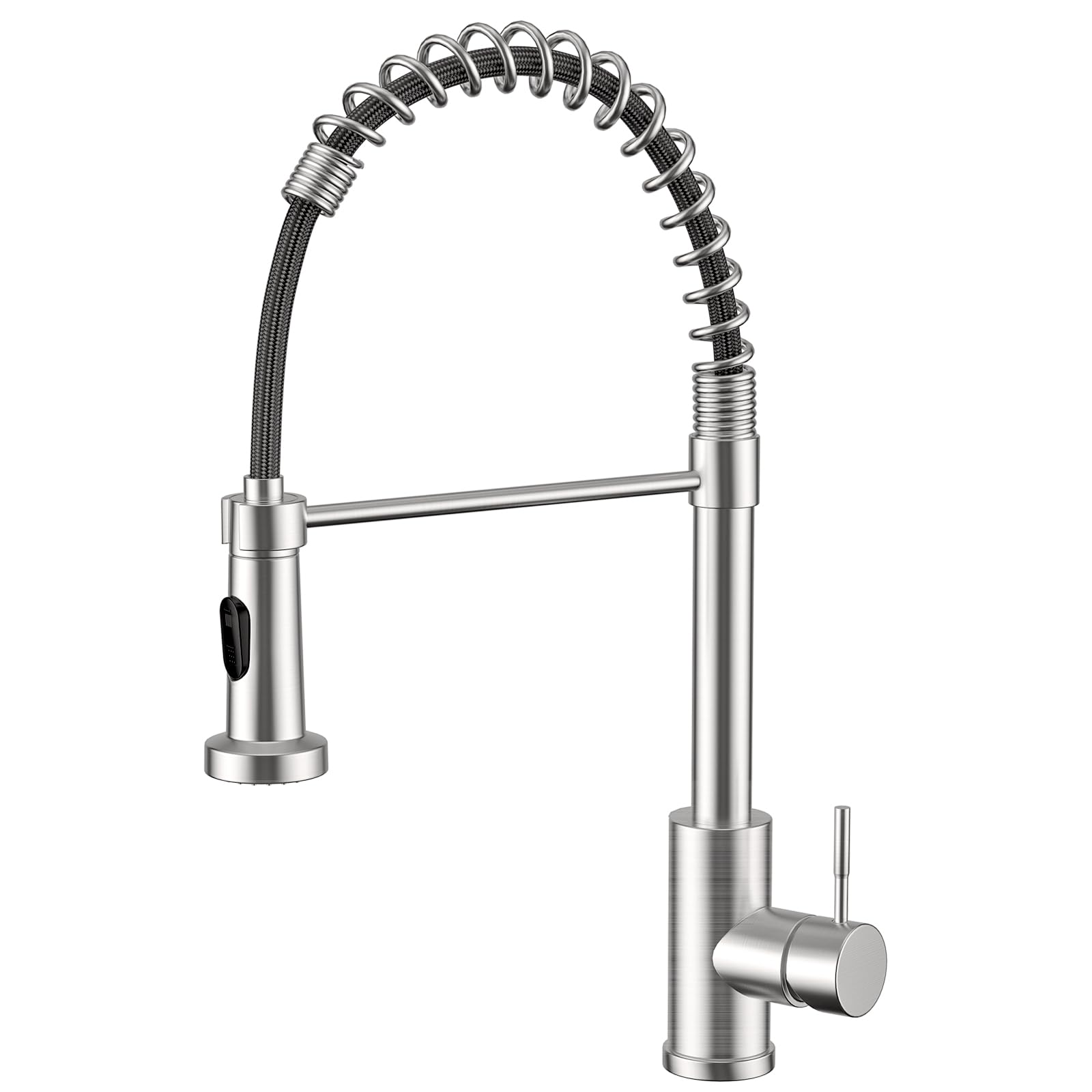 Llizuia Grifo de cocina de alta presión con ducha extraíble, grifo mezclador extensible, grifo de cocina con 2 tipos de chorro, giratorio 360°, acero inoxidable