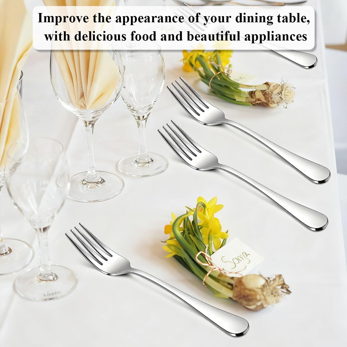 Berglander Dinner Forks Set 24pcs, Stainless Steel 7.28" Table Salad Forks, Flatware Silverware Fork for Home Kitchen, Restaurant, Hotel, Dishwasher Safe — Amazon image 7