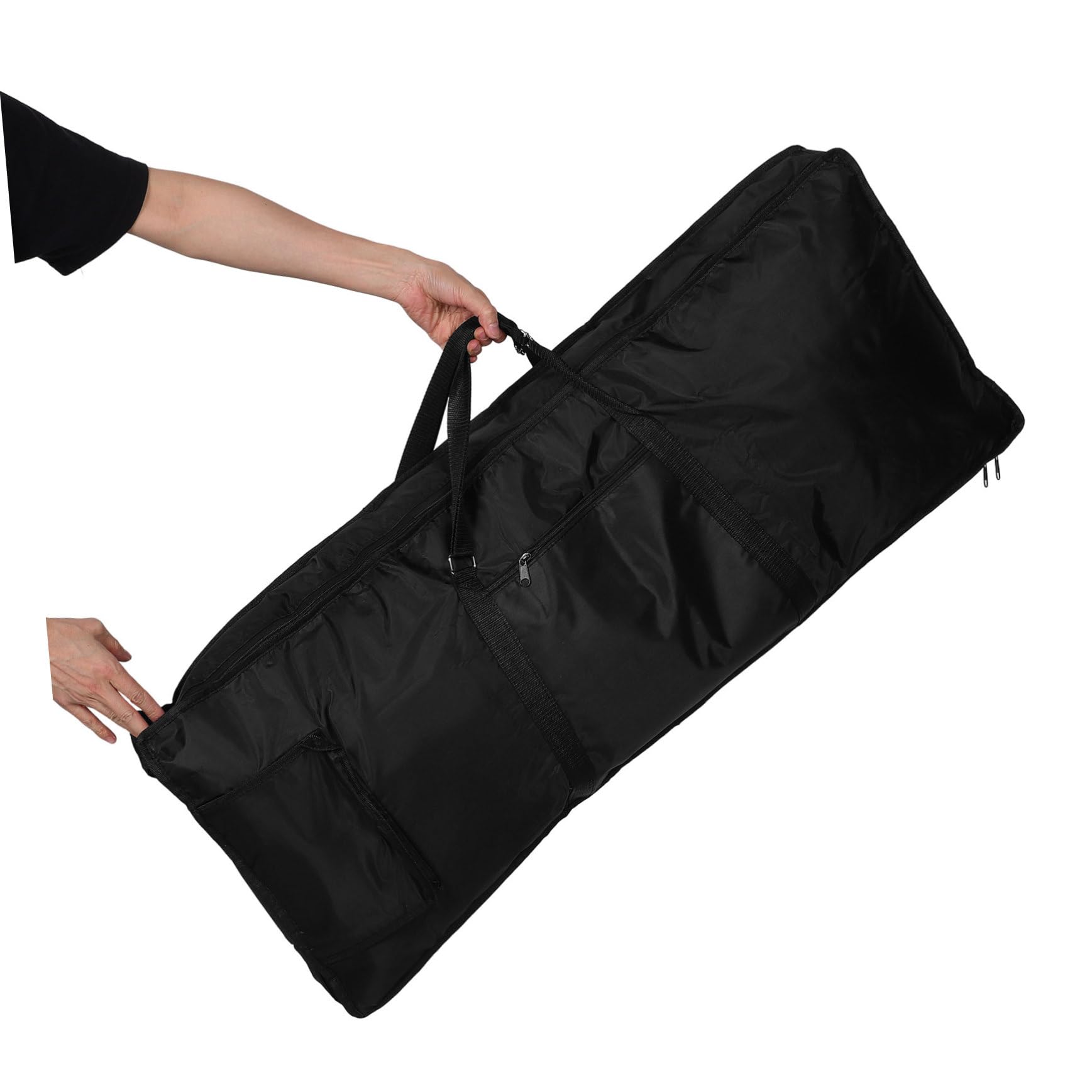 Borsa per Tastiera Elettronica 61 Tasti Argento Oxford | Imbottitura Ispessita, Doppie Tracolle, Scomparto per Spartiti e Accessori, Formato Portatile