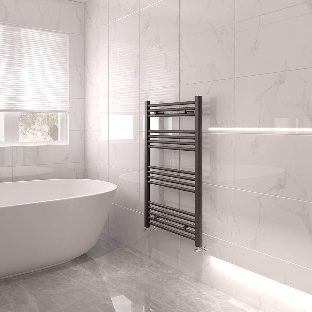 NRG Bathroom Modern Straight Heated Towel Rail Radiator Central Heating Ladder Rad 1000x600mm Anthracite