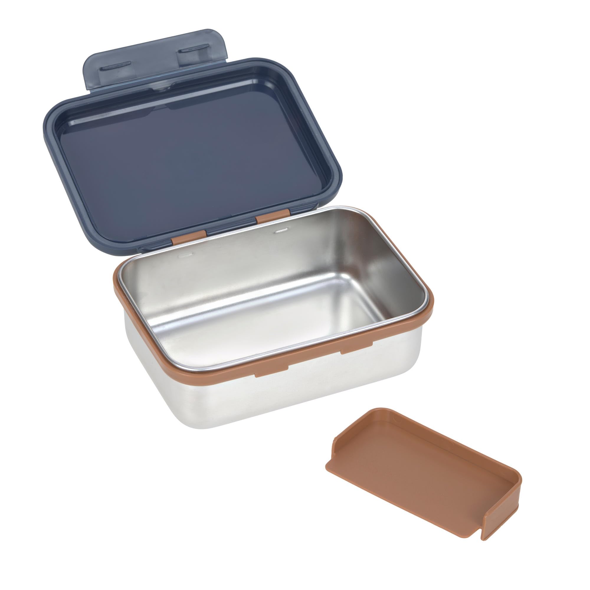LÄSSIG Children's Lunch Box Stainless Steel Little Gang Smile Navy - Image 3